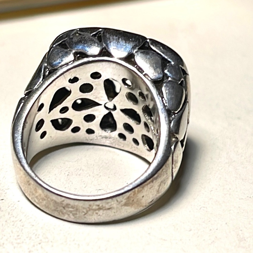 Auction Silver Plated Nugget Ring - image 3